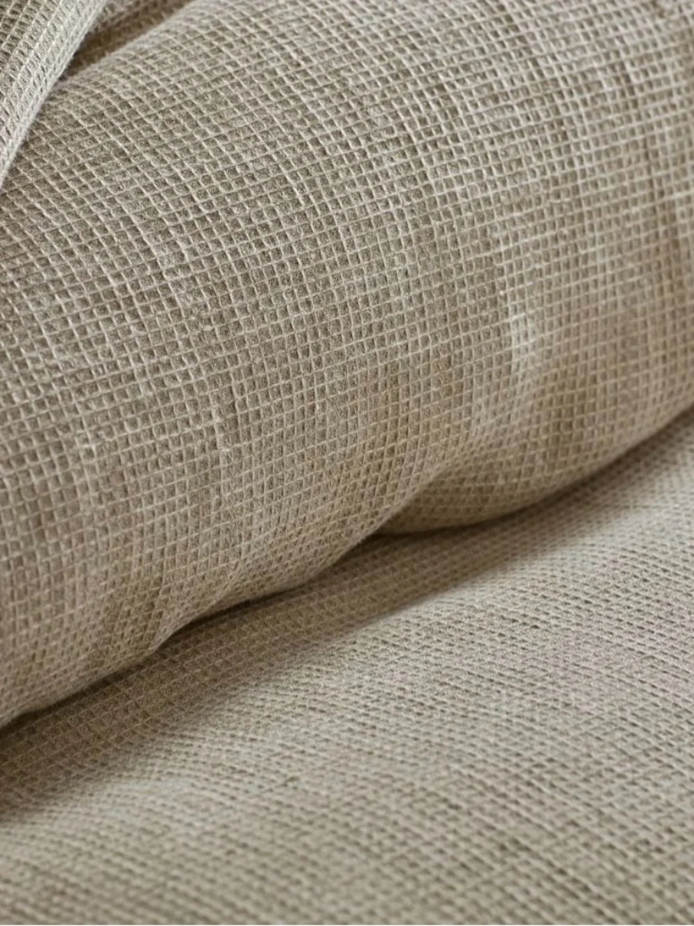 Pottery Barn Linen Waffle Duvet Cover with 2 Euro Shams - Flax